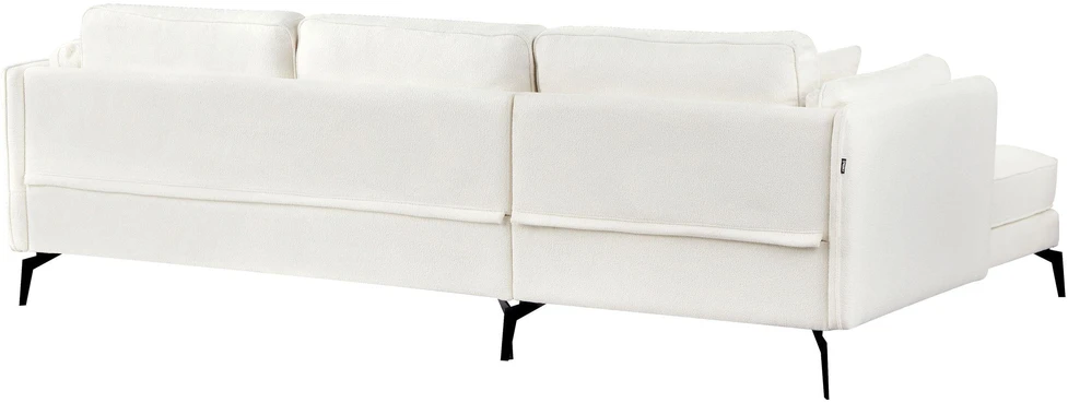 Beliani Trivietė kampinė sofa ALTAN, boucle audinys, dramblio kaulo spalva, dešininė