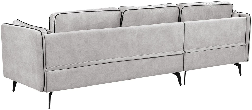 Beliani Trivietė kampinė sofa ALTAN, veliūras, šviesiai pilka, dešininė