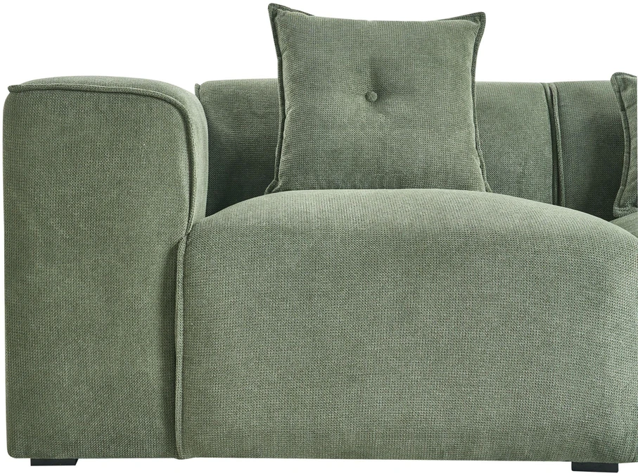 Beliani Trivietė kampinė sofa DOLVA, šenilinė, tamsiai žalia, kairinė