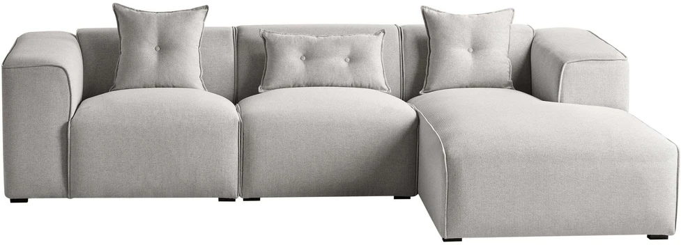 Beliani Trivietė kampinė sofa DOLVA, šviesiai pilka, kairinė