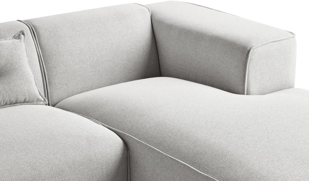 Beliani Trivietė kampinė sofa DOLVA, šviesiai pilka, kairinė