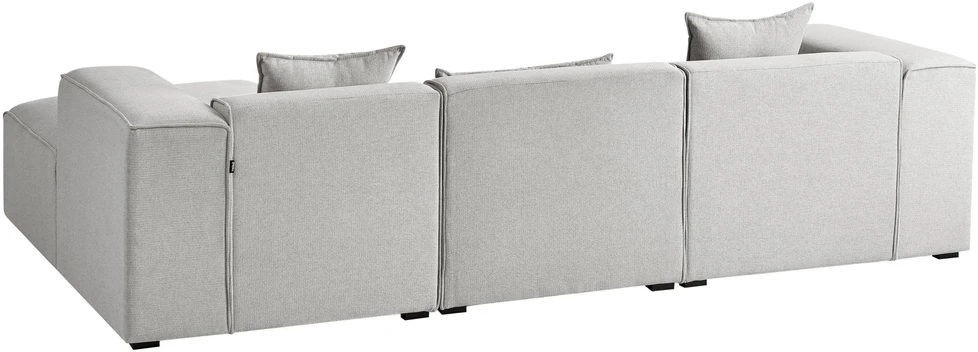 Beliani Trivietė kampinė sofa DOLVA, šviesiai pilka, kairinė
