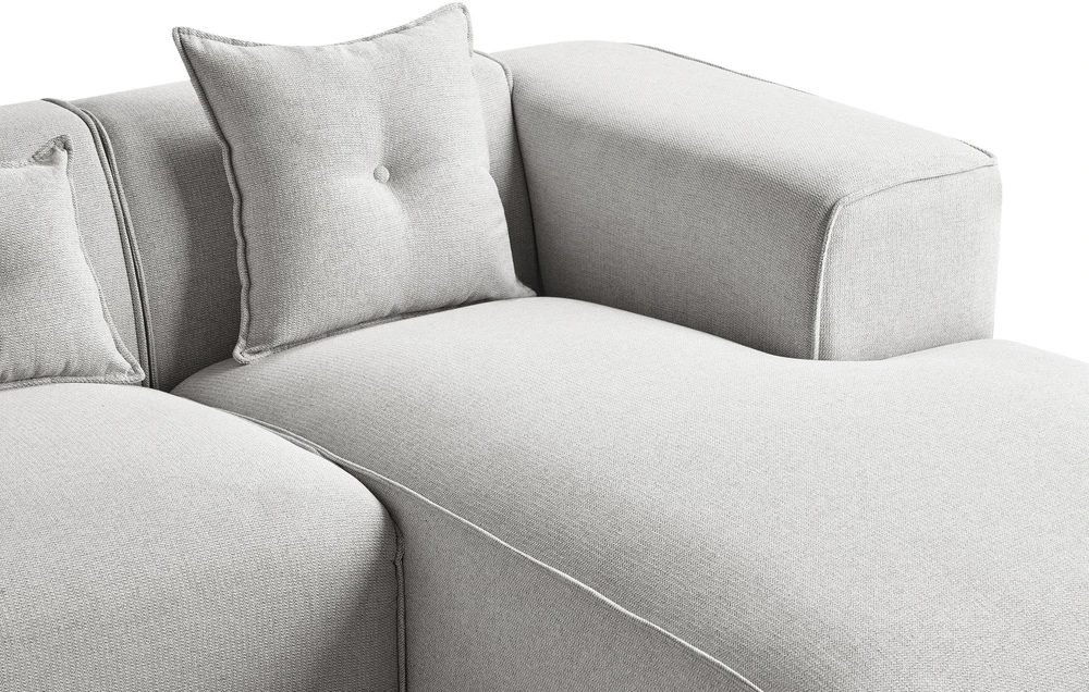 Beliani Trivietė kampinė sofa DOLVA, šviesiai pilka, kairinė