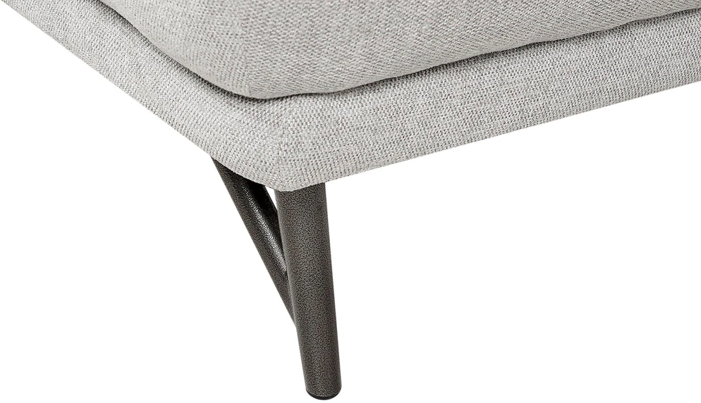 Beliani Trivietė kampinė sofa ELGA, linas, šviesiai pilka, dešininė