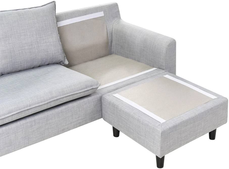 Beliani Trivietė kampinė sofa ELVENES, šviesiai pilka, kairinė