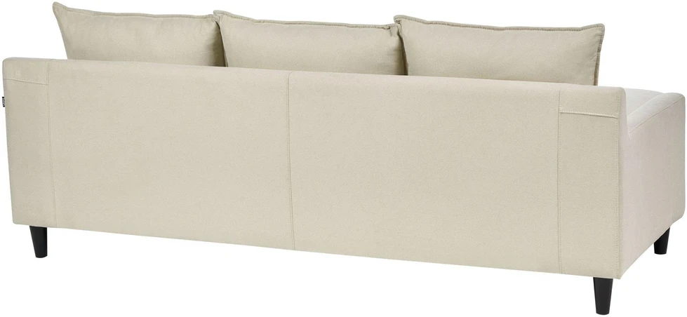 Beliani Trivietė kampinė sofa ELVENES, šviesiai smėlio spalvos, pritaikoma