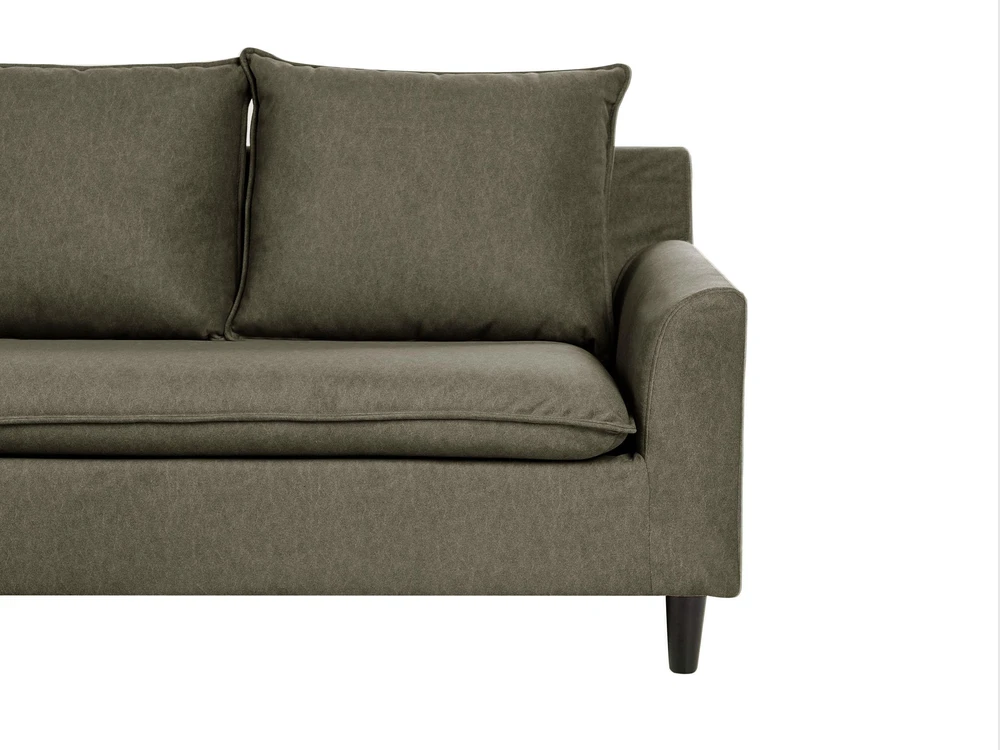 Beliani Trivietė kampinė sofa ELVENES Veliūrinė Tamsiai žalia Dešininė