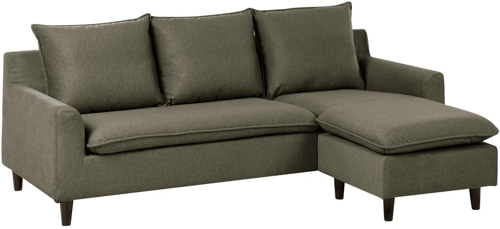 Beliani Trivietė kampinė sofa ELVENES, veliūrinė, tamsiai žalia, kairinė
