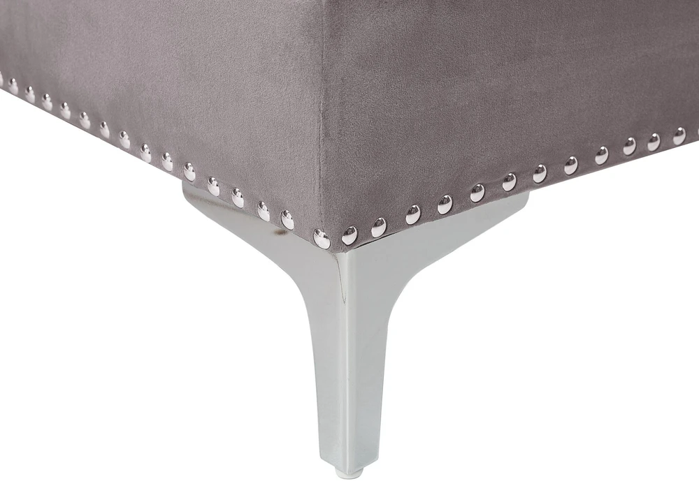 Beliani Trivietė kampinė sofa FLEN veliūrinė pilka