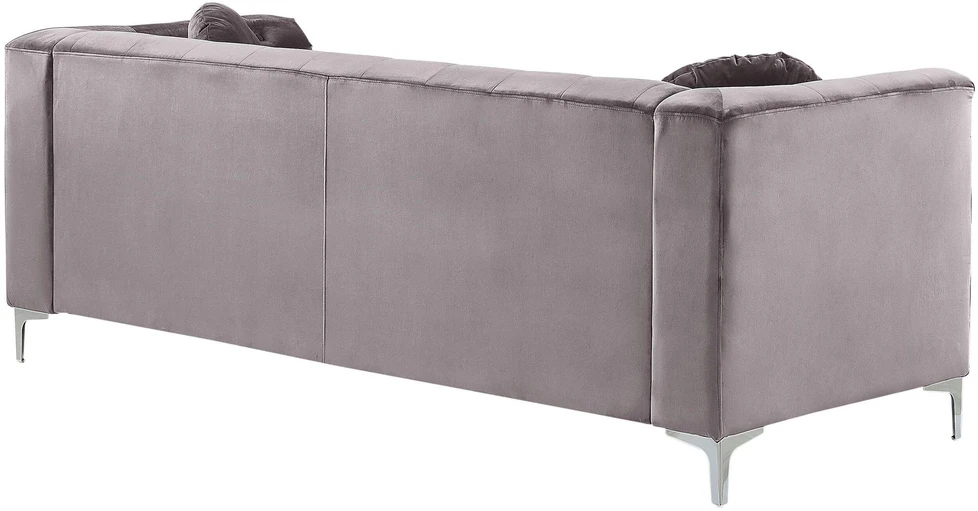 Beliani Trivietė kampinė sofa FLEN, veliūrinė, pilka, L-formos
