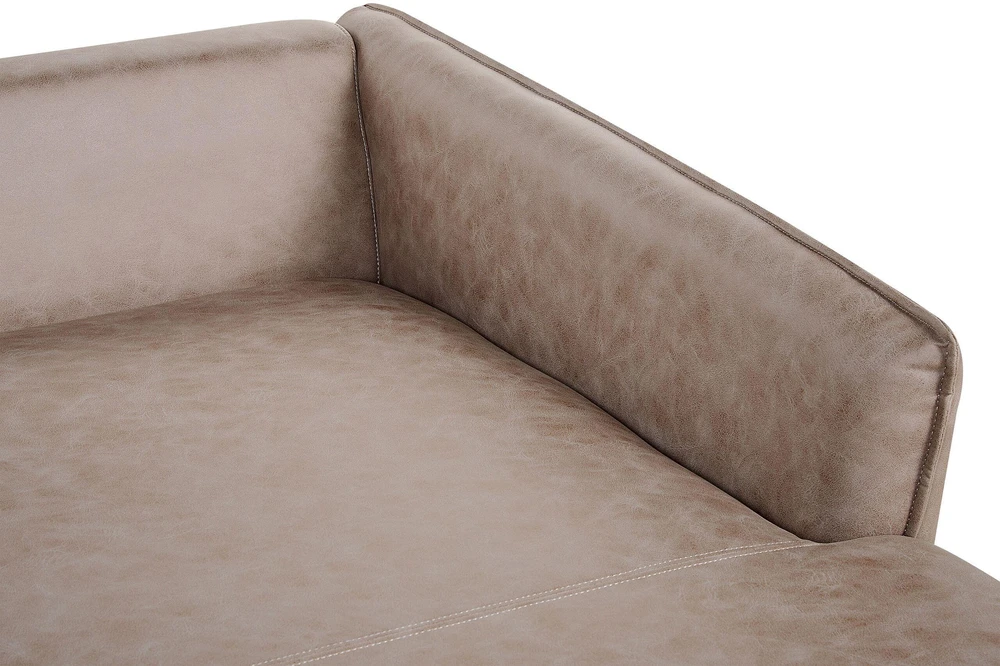 Beliani Trivietė kampinė sofa GALLO, eco zomšas, šviesiai ruda, kairinė