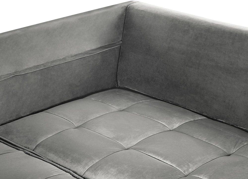 Beliani Trivietė kampinė sofa GRENA, veliūras, šviesiai pilka, kairinė