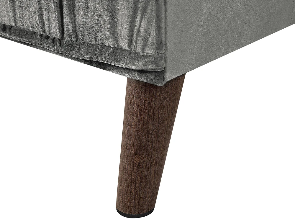 Beliani Trivietė kampinė sofa GRENA, veliūras, šviesiai pilka, kairinė