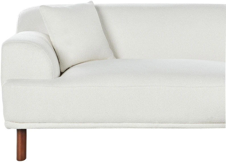 Beliani Trivietė kampinė sofa HOLT, „Bouclé“, balta, kairinė