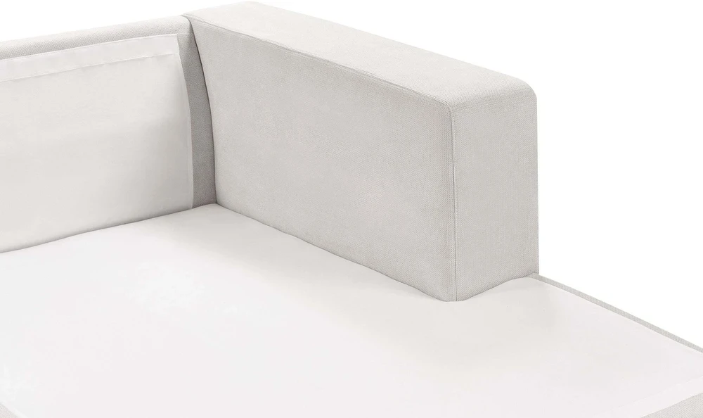 Beliani Trivietė kampinė sofa LOFOTEN kreminės spalvos kairinė