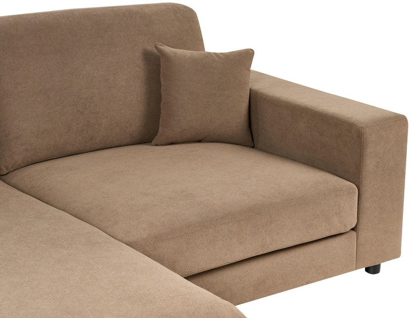 Beliani Trivietė kampinė sofa LOFOTEN ruda, dešininė