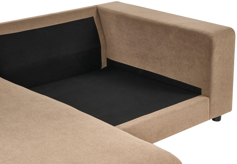 Beliani Trivietė kampinė sofa LOFOTEN ruda, dešininė