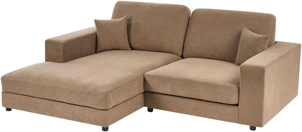 Beliani Trivietė kampinė sofa LOFOTEN ruda, dešininė
