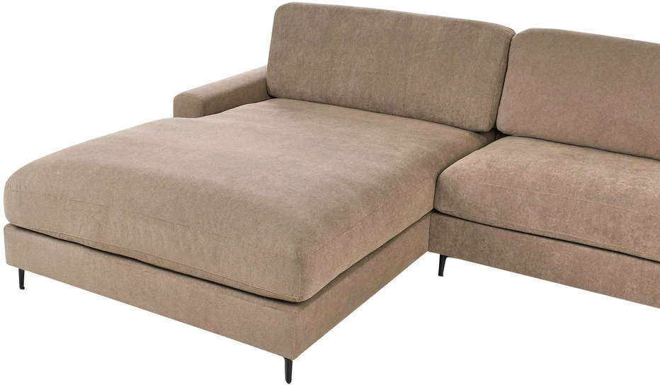 Beliani Trivietė kampinė sofa MALOY, ruda, dešininė