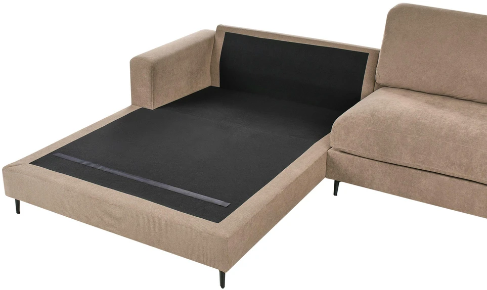 Beliani Trivietė kampinė sofa MALOY, ruda, dešininė