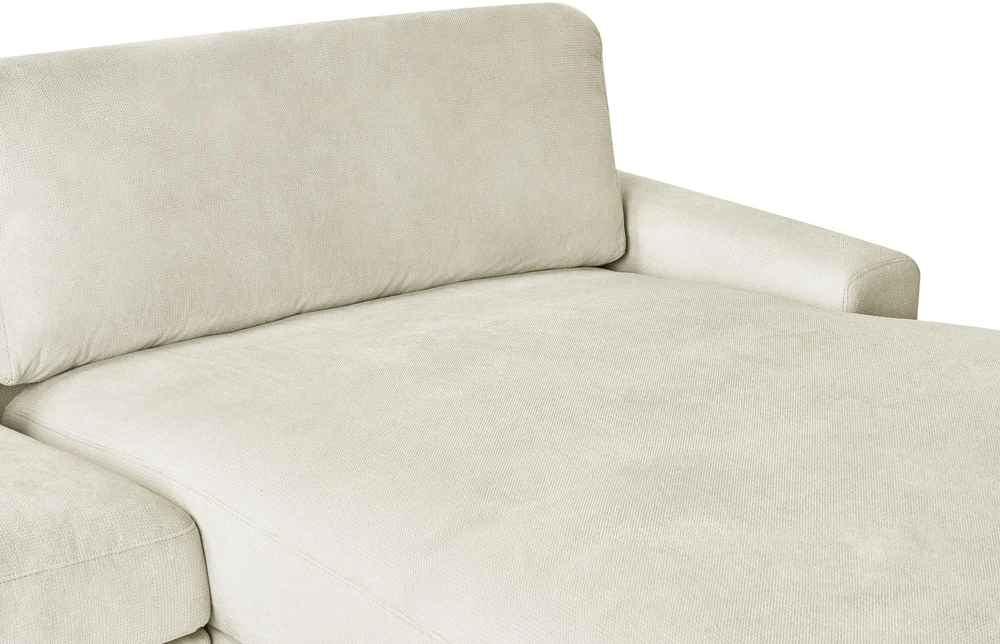 Beliani Trivietė kampinė sofa MALOY, šenilas, kreminė balta, kairinė