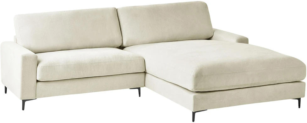 Beliani Trivietė kampinė sofa MALOY, šenilas, kreminė balta, kairinė