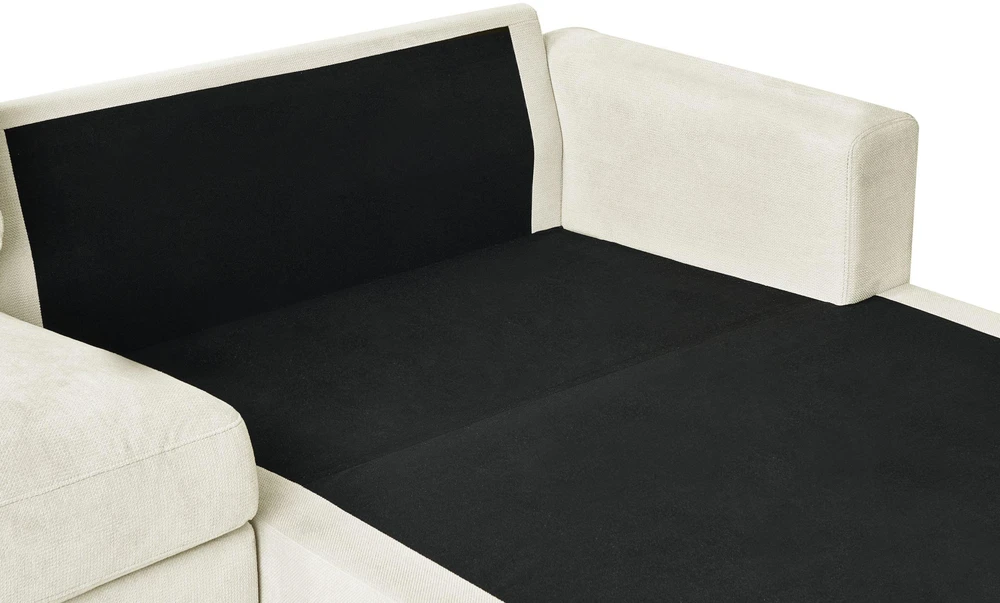 Beliani Trivietė kampinė sofa MALOY, šenilas, kreminė balta, kairinė