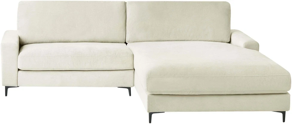 Beliani Trivietė kampinė sofa MALOY, šenilas, kreminė balta, kairinė