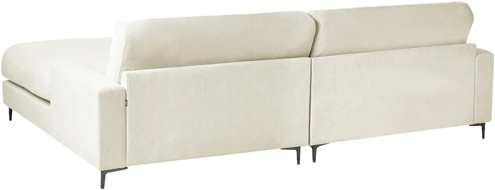 Beliani Trivietė kampinė sofa MALOY, šenilas, kreminė balta, kairinė