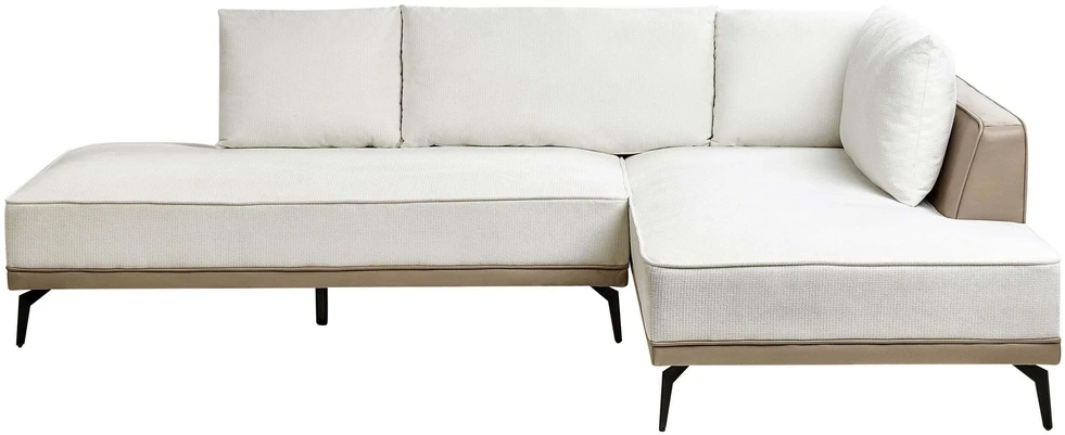 Beliani Trivietė kampinė sofa MYKEN, nebalinta, kairinė