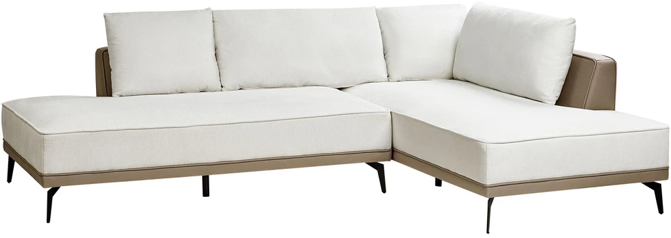 Beliani Trivietė kampinė sofa MYKEN, nebalinta, kairinė
