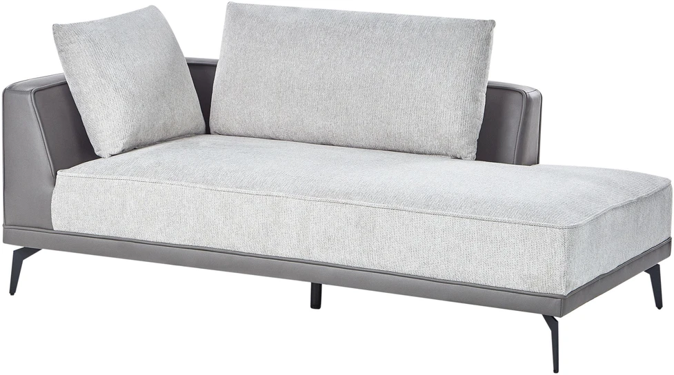 Beliani Trivietė kampinė sofa MYKEN šviesiai pilka, kairinė