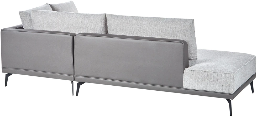 Beliani Trivietė kampinė sofa MYKEN šviesiai pilka, kairinė