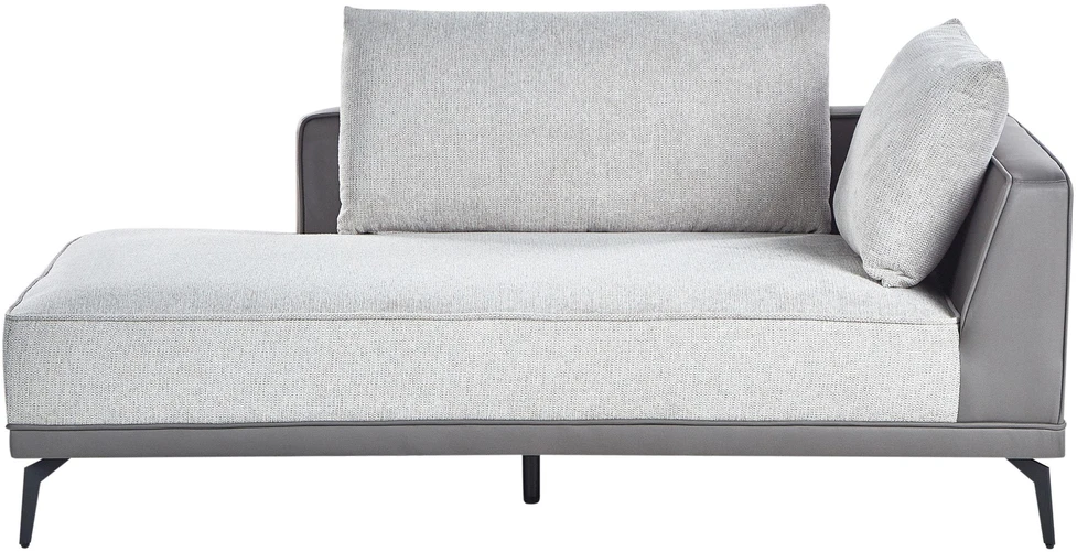 Beliani Trivietė kampinė sofa MYKEN šviesiai pilka, dešininė
