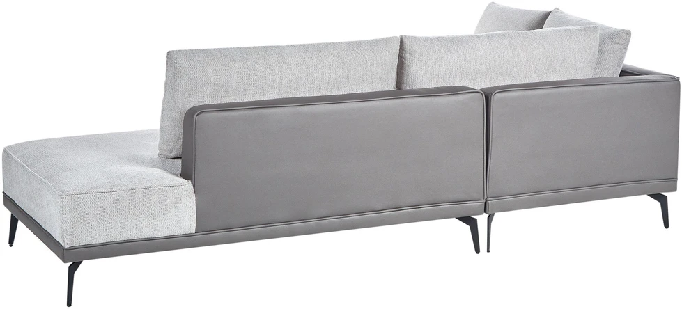 Beliani Trivietė kampinė sofa MYKEN šviesiai pilka, dešininė