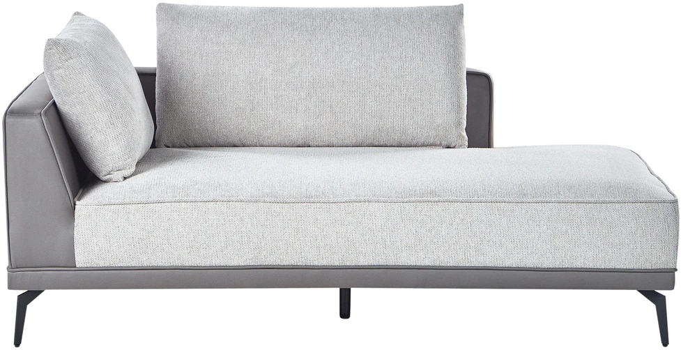 Beliani Trivietė kampinė sofa MYKEN šviesiai pilka, kairinė