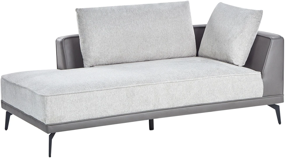 Beliani Trivietė kampinė sofa MYKEN šviesiai pilka, dešininė