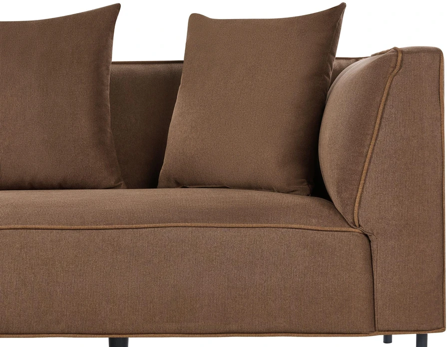 Beliani Trivietė kampinė sofa SATER ruda dešininė
