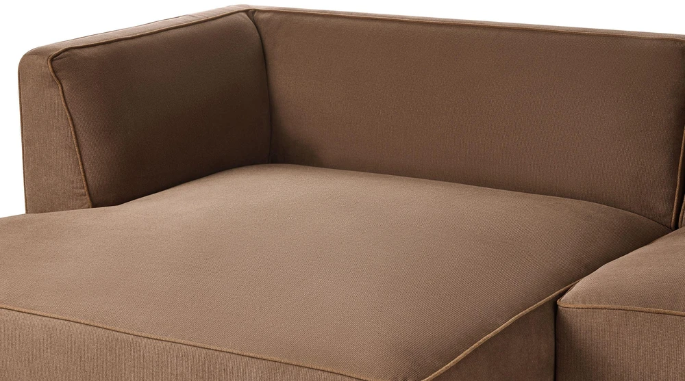 Beliani Trivietė kampinė sofa SATER ruda dešininė