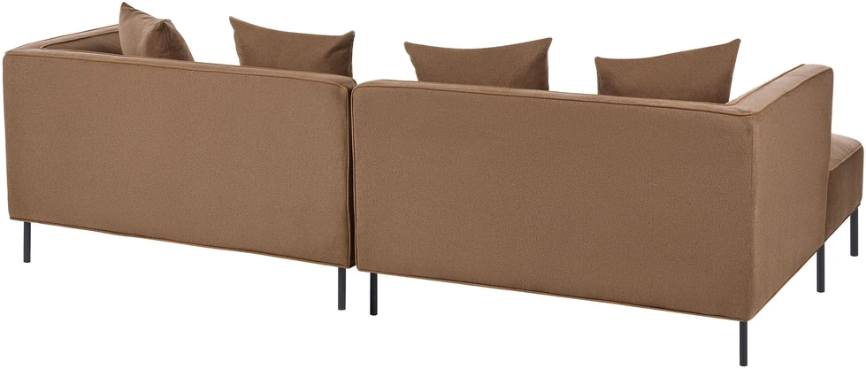 Beliani Trivietė kampinė sofa SATER ruda dešininė