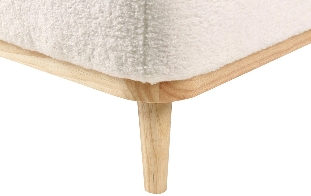 Beliani Trivietė kampinė sofa SIMOS Boucle balta kairinė