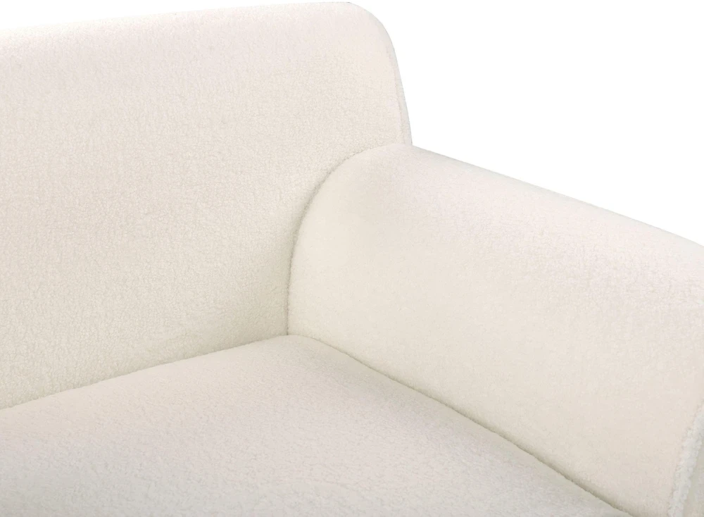 Beliani Trivietė kampinė sofa SIMOS Boucle balta kairinė