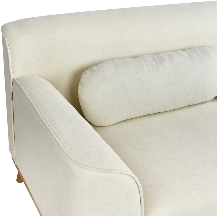 Beliani Trivietė kampinė sofa SIMOS, kreminė balta, kairinė