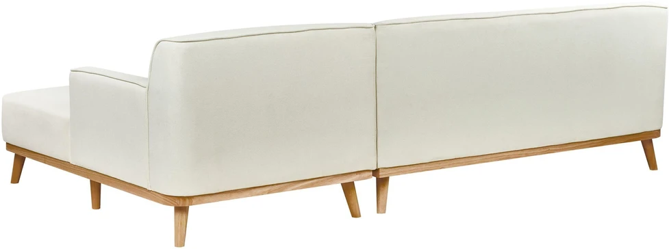 Beliani Trivietė kampinė sofa SIMOS, kreminė balta, kairinė