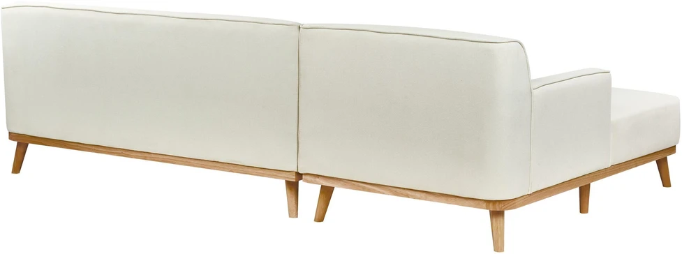 Beliani Trivietė kampinė sofa SIMOS, kreminės spalvos, dešininė