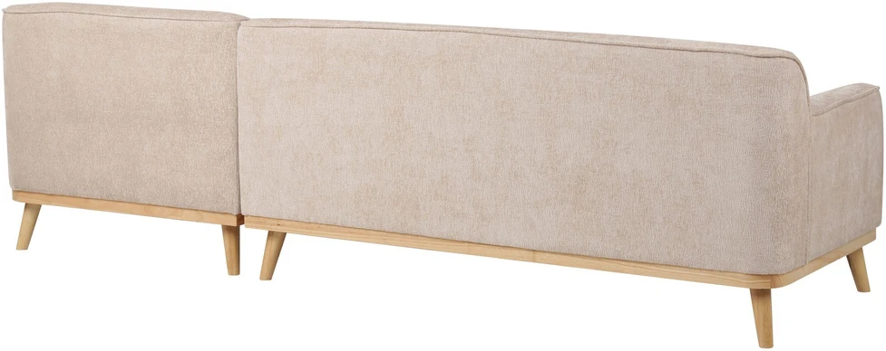 Beliani Trivietė kampinė sofa SIMOS, šenilinė, smėlio spalvos, kairinė
