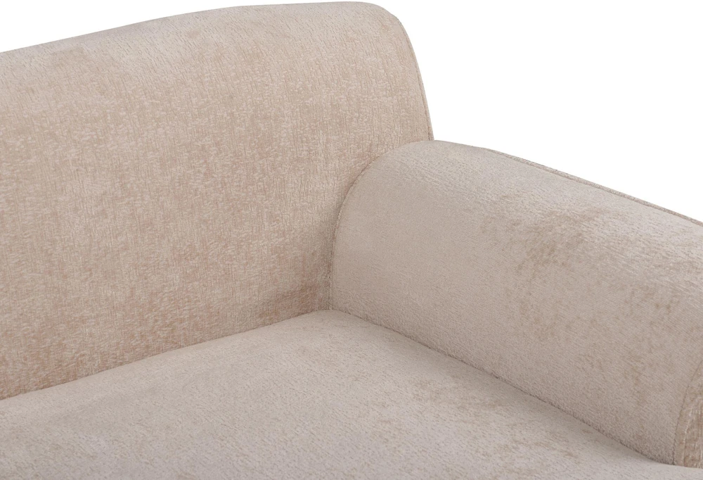 Beliani Trivietė kampinė sofa SIMOS, šenilinė, smėlio spalvos, kairinė