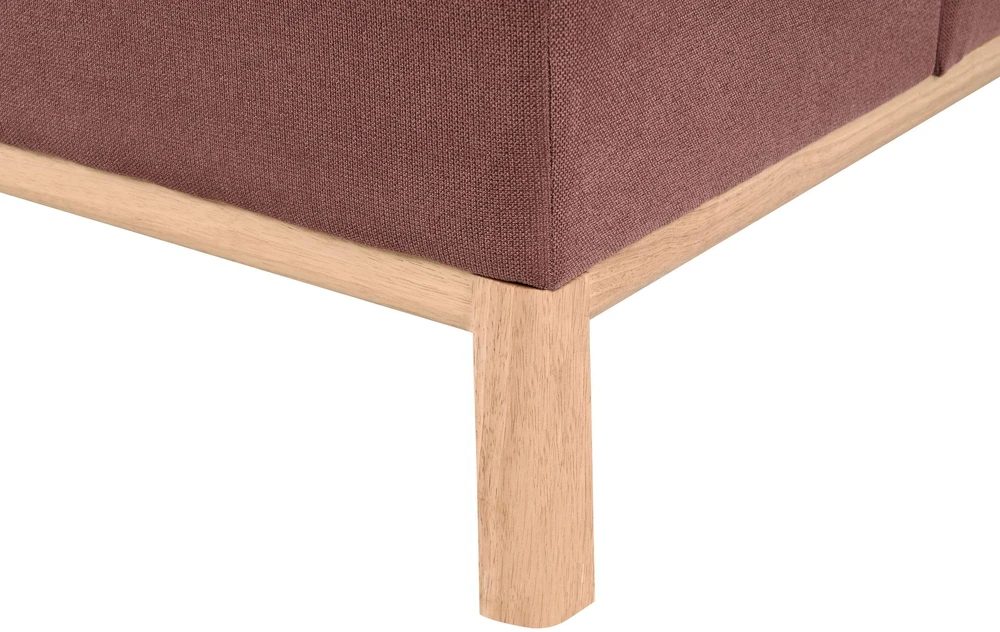 Beliani Trivietė kampinė sofa SOSJO bordo spalvos, dešininė