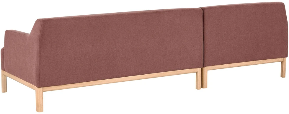 Beliani Trivietė kampinė sofa SOSJO bordo spalvos, dešininė