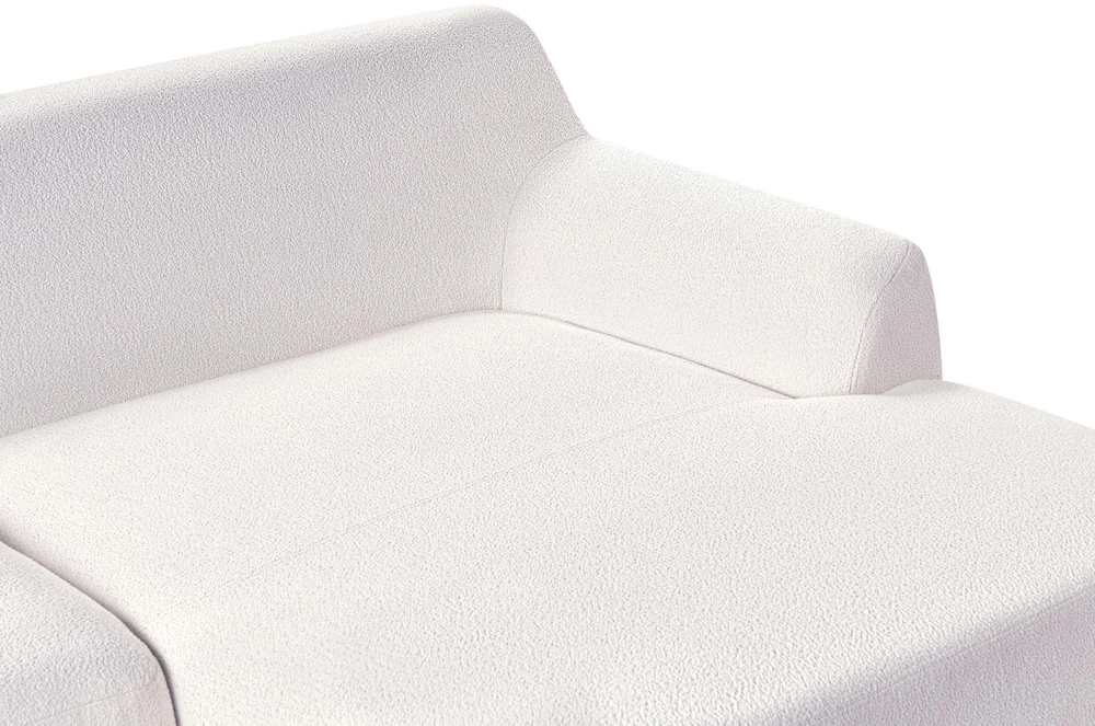 Beliani Trivietė kampinė sofa SOSJO, Boucle audinys, dramblio kaulo spalva, kairinė
